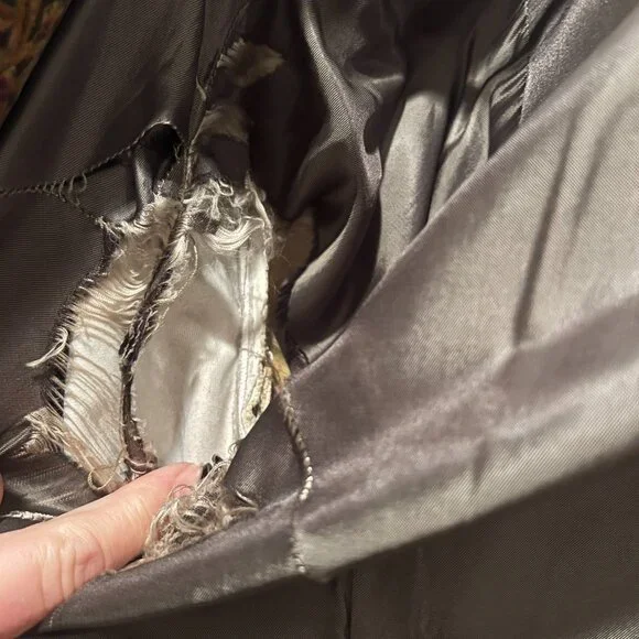 Vintage Express green paisley corduroy coat size 6 - Picture 14 of 15